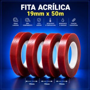Fita dupla face VHB 19x50mt R$ 100,00un peso = 290g